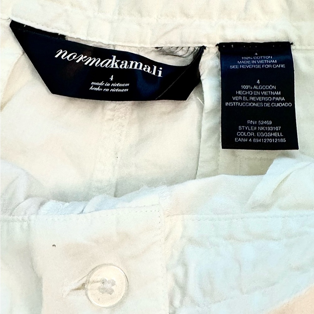 Norma Kamali White Cargo Capri Pants Womens Sz 4 100% Cotton Adjustable Y2K - Picture 4 of 12